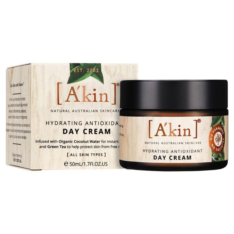 A'kin Hydrating Antioxidant Day Cream 50ml front image on Livehealthy HK imported from Australia