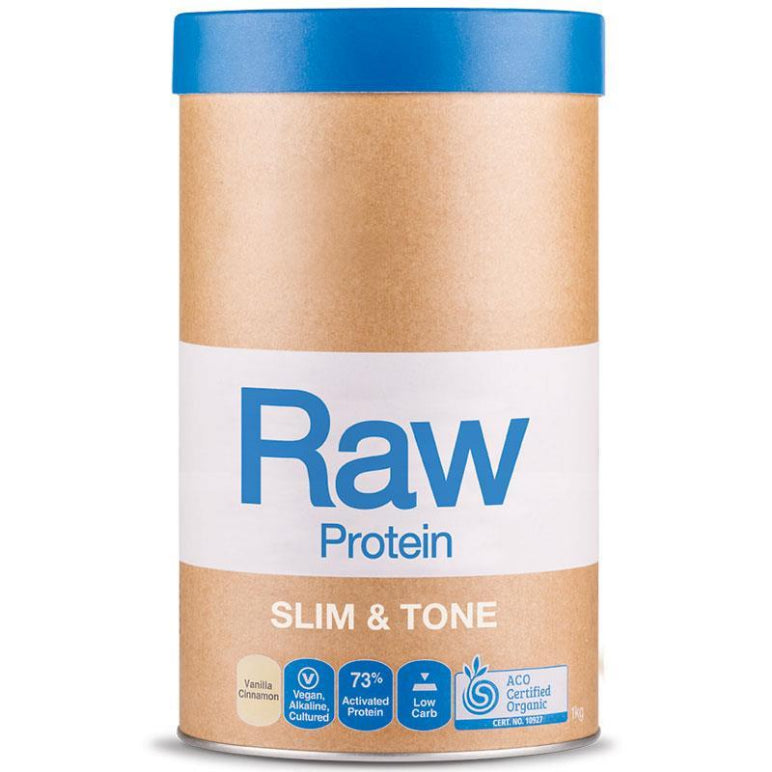 Amazonia RAW Slim & Tone Protein Vanilla & Cinnamon 1kg front image on Livehealthy HK imported from Australia
