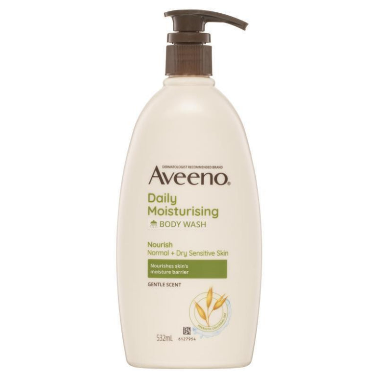 Aveeno Daily Moisturising Lightly Fragranced Body Wash 532mL front image on Livehealthy HK imported from Australia