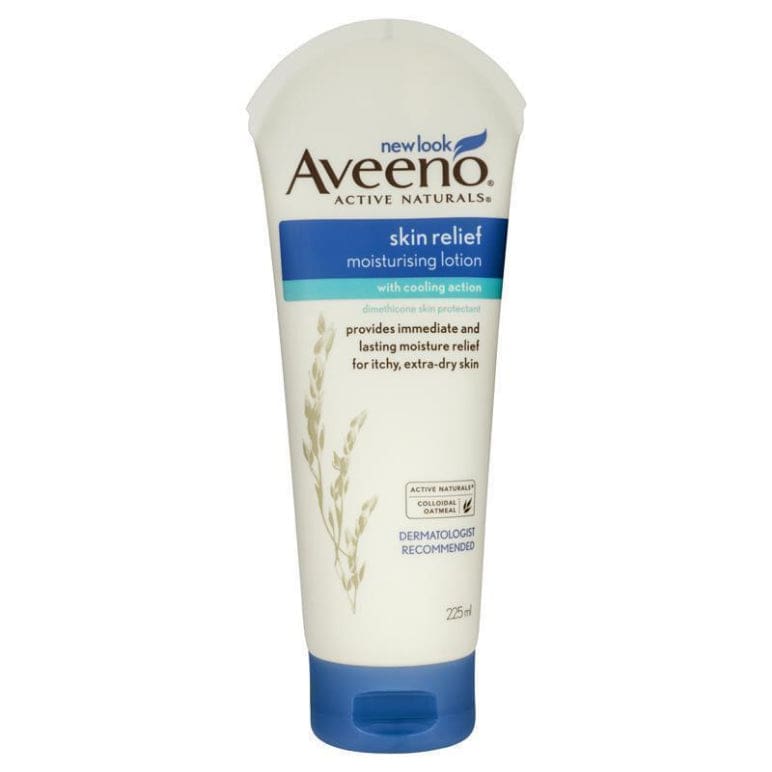 Aveeno Skin Relief Fragrance Free Moisturising Body Lotion 225mL front image on Livehealthy HK imported from Australia