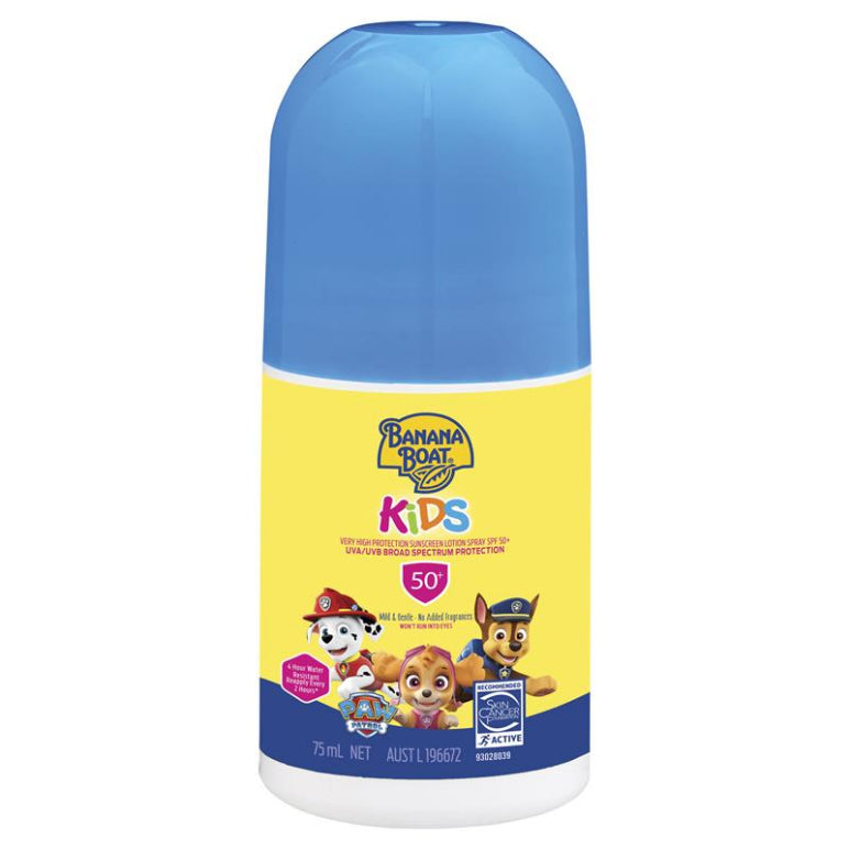 Banana Boat SPF 50+ Kids 75ml Roll On front image on Livehealthy HK imported from Australia
