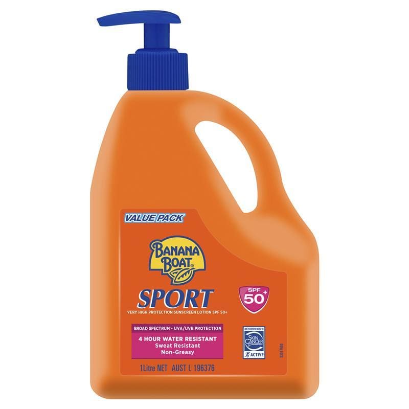 Banana Boat SPF 50+ Sport 1 Litre front image on Livehealthy HK imported from Australia