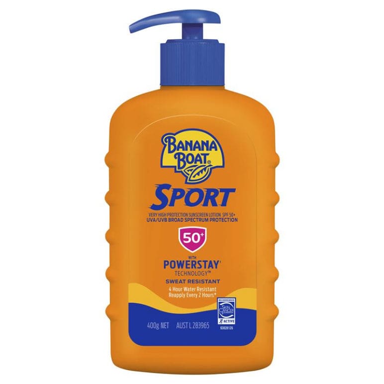 Banana Boat SPF 50+ Sport 400g front image on Livehealthy HK imported from Australia