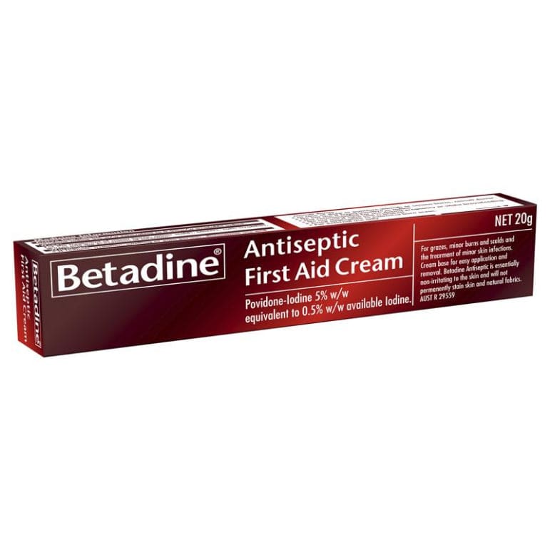 Betadine Antiseptic First Aid Cream 20g front image on Livehealthy HK imported from Australia