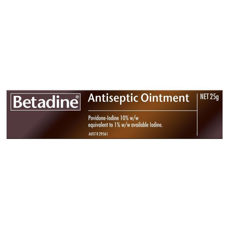 Betadine Antiseptic Ointment Cream 25g front image on Livehealthy HK imported from Australia