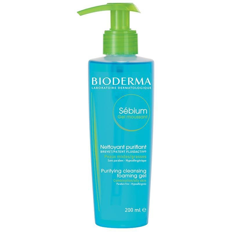 Bioderma Sebium Purifying Cleansing Foaming Gel 200ml front image on Livehealthy HK imported from Australia