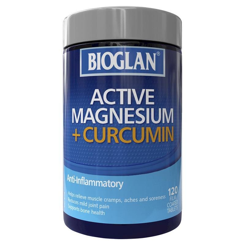 Bioglan Magnesium + Curcumin 120 Tablets front image on Livehealthy HK imported from Australia