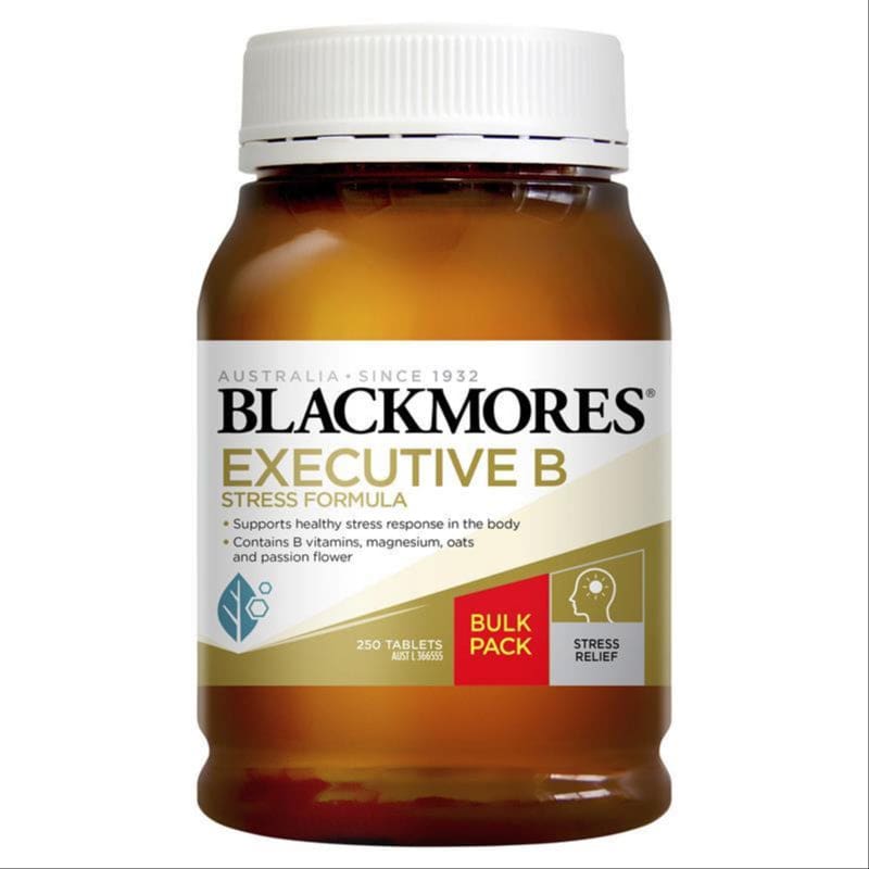 Blackmores Executive B Vitamin B Stress Support 250 Tablets Value Pack front image on Livehealthy HK imported from Australia