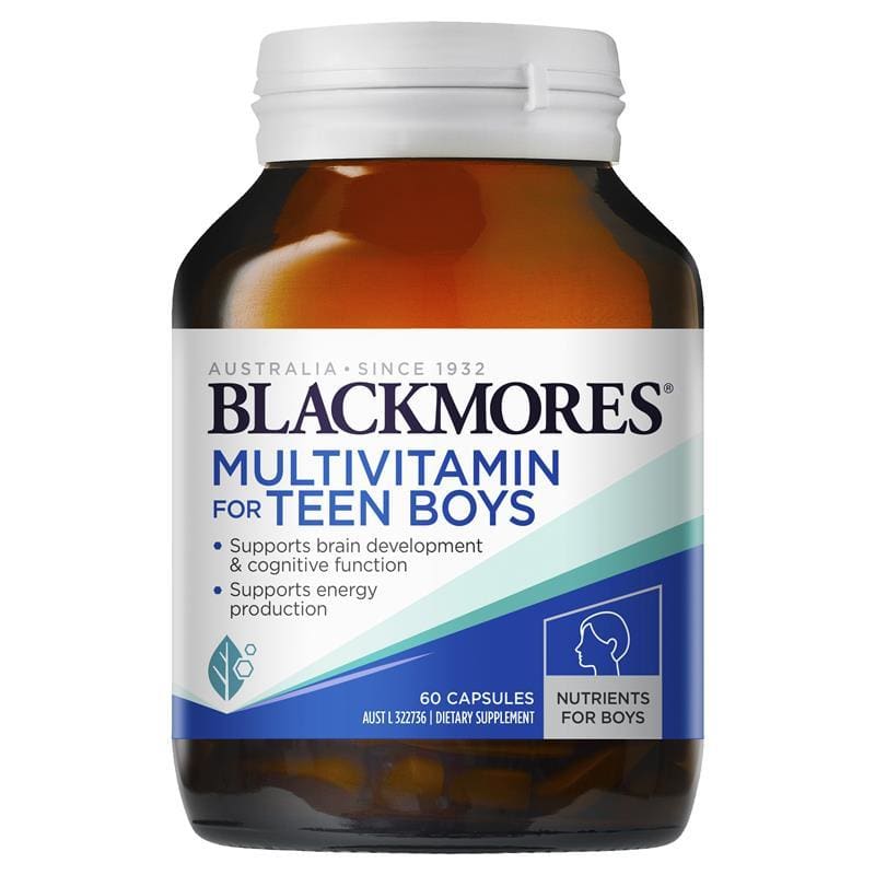 Blackmores Multivitamin for Teen Boys 60 Capsules front image on Livehealthy HK imported from Australia
