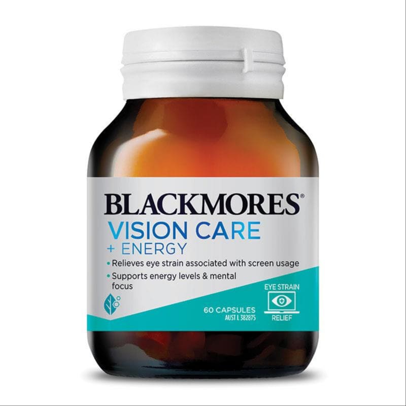 Blackmores Vision Care + Energy 60 Capsules front image on Livehealthy HK imported from Australia