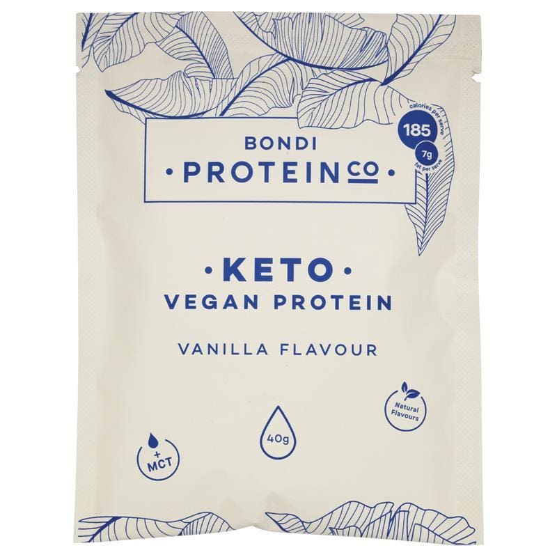 Bondi Protein Co Vegan Keto Blend Vanilla Single Serve Sachet 40g front image on Livehealthy HK imported from Australia