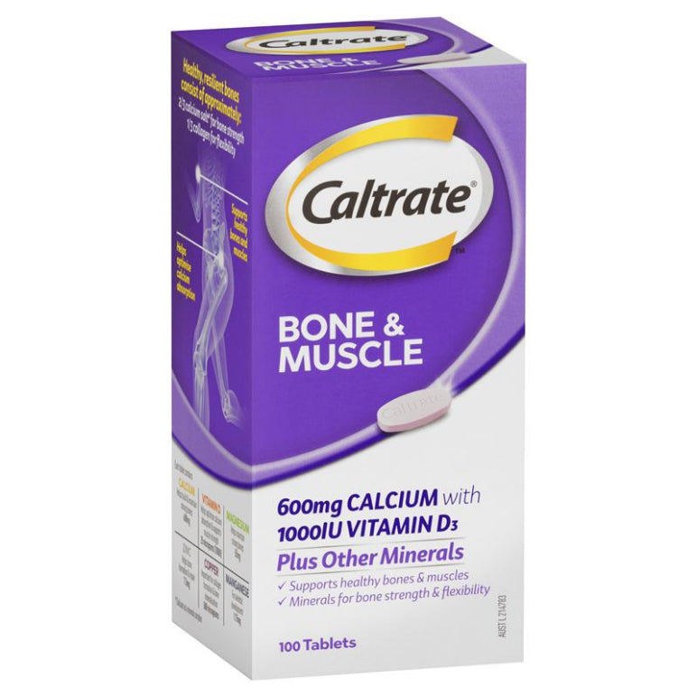 Caltrate Bone and Muscle 100 Tablets front image on Livehealthy HK imported from Australia