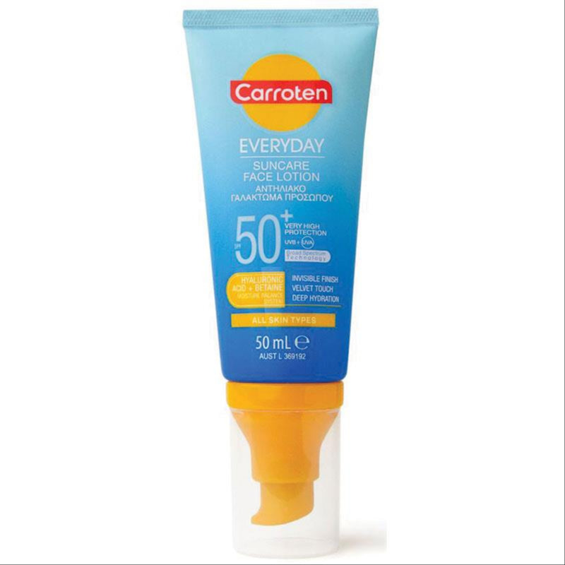Carroten Everyday Suncare Face Lotion SPF 50+ 50ml front image on Livehealthy HK imported from Australia