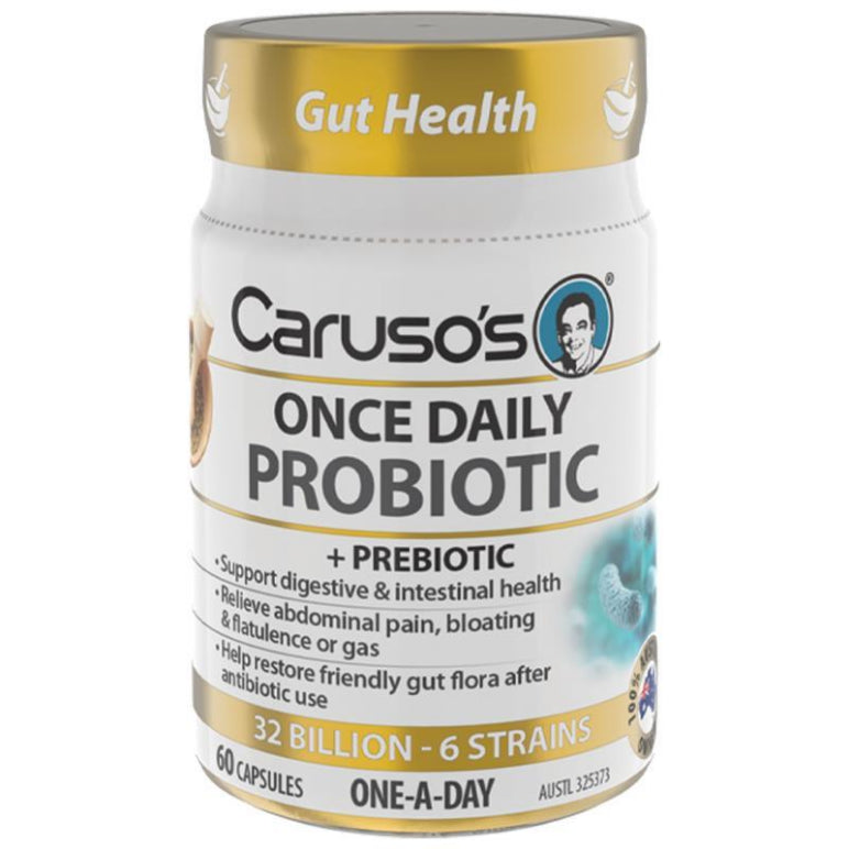 Carusos Probiotic Once Daily 60 Capsules front image on Livehealthy HK imported from Australia