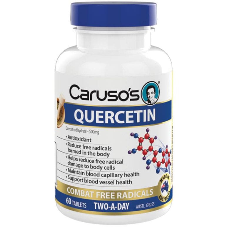 Carusos Quercetin 60 Tablets front image on Livehealthy HK imported from Australia