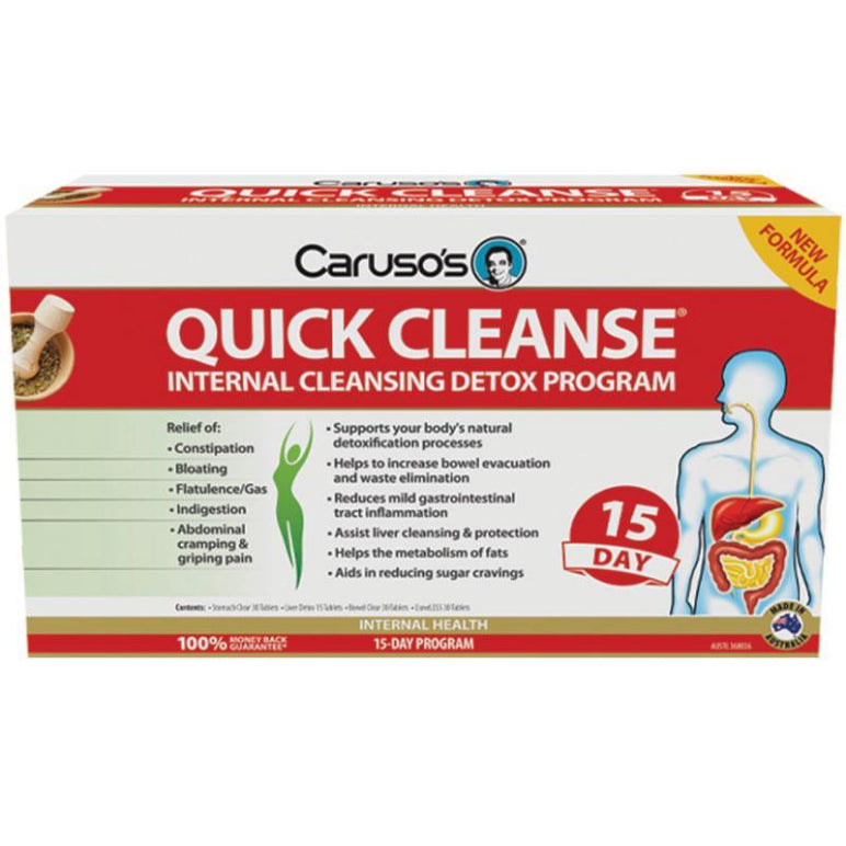 Carusos Quick Cleanse Internal Cleansing Detox Program 15 Day NEW front image on Livehealthy HK imported from Australia