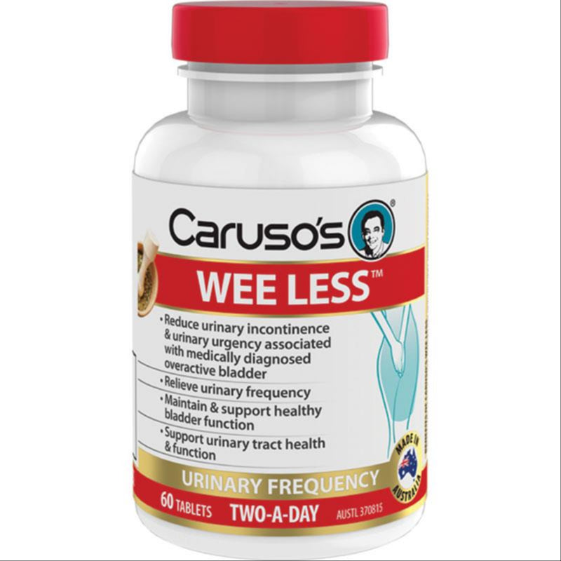 Carusos Wee Less 60 Tablets front image on Livehealthy HK imported from Australia