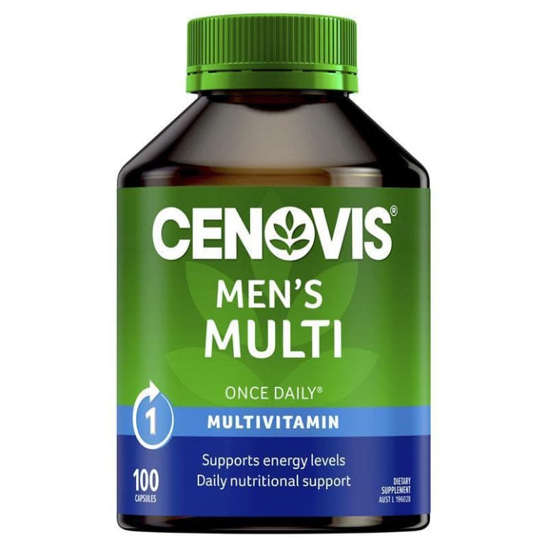 Cenovis Men's Multivitamin for Energy - Multi Vitamin 100 Capsules front image on Livehealthy HK imported from Australia