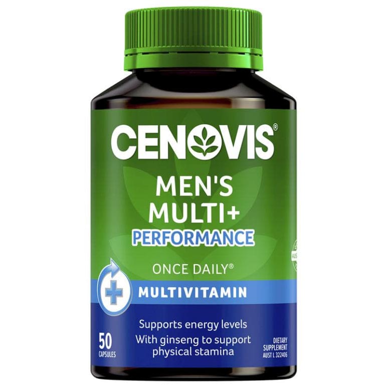 Cenovis Men's Multivitamin + Performance for Energy - Multi Vitamin 50 Capsules front image on Livehealthy HK imported from Australia