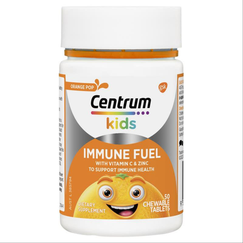 Centrum Kids Immune Fuel 50 Chewable Tablets front image on Livehealthy HK imported from Australia