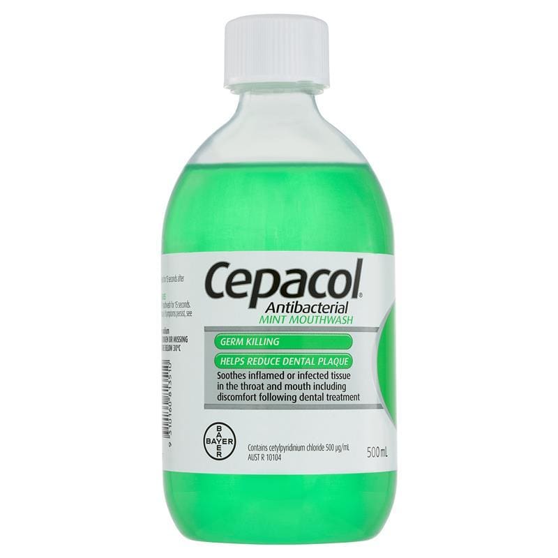 Cepacol Mouthwash Mint 500mL front image on Livehealthy HK imported from Australia