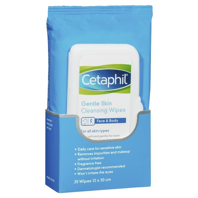 Cetaphil Gentle Skin 25 Cleansing Cloths front image on Livehealthy HK imported from Australia