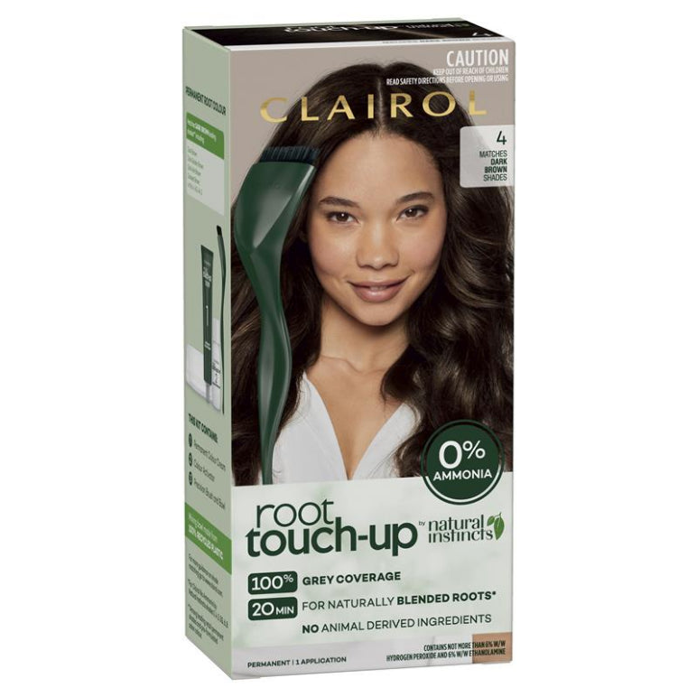 Clairol Root Touch Up Natural Instinct Kit 4 Dark Brown front image on Livehealthy HK imported from Australia