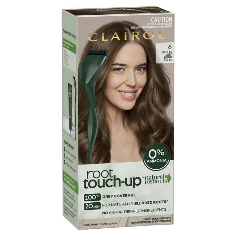 Clairol Root Touch Up Natural Instinct Kit 6 Light Brown front image on Livehealthy HK imported from Australia