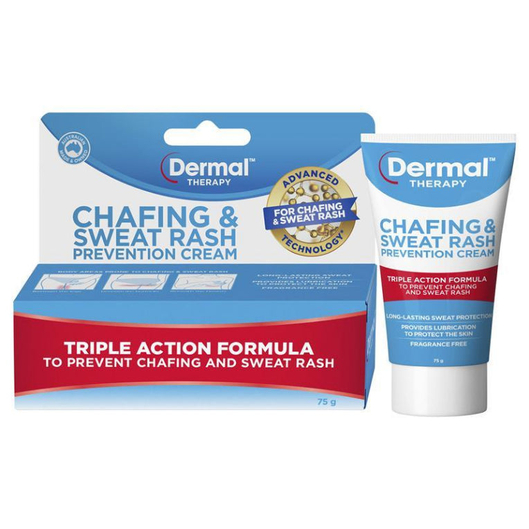 Dermal Therapy Chafing & Sweat Rash Cream 75g front image on Livehealthy HK imported from Australia