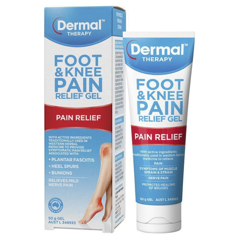 Dermal Therapy Foot & Knee Pain Relief Gel 50g front image on Livehealthy HK imported from Australia