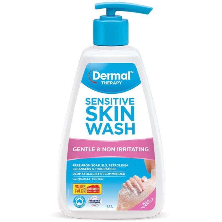 Dermal Therapy Sensitive Skin Wash 1.1L front image on Livehealthy HK imported from Australia
