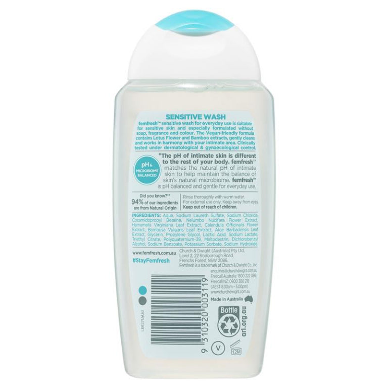  Femfresh Intimate Skin Care 0% Wash, 250ml : Health & Household