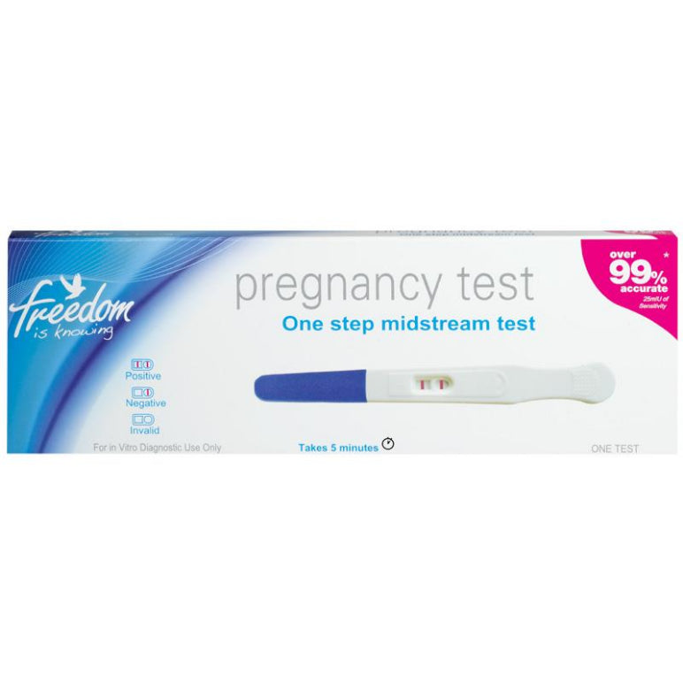Freedom Mid Stream Pregnancy Test Kit Single front image on Livehealthy HK imported from Australia