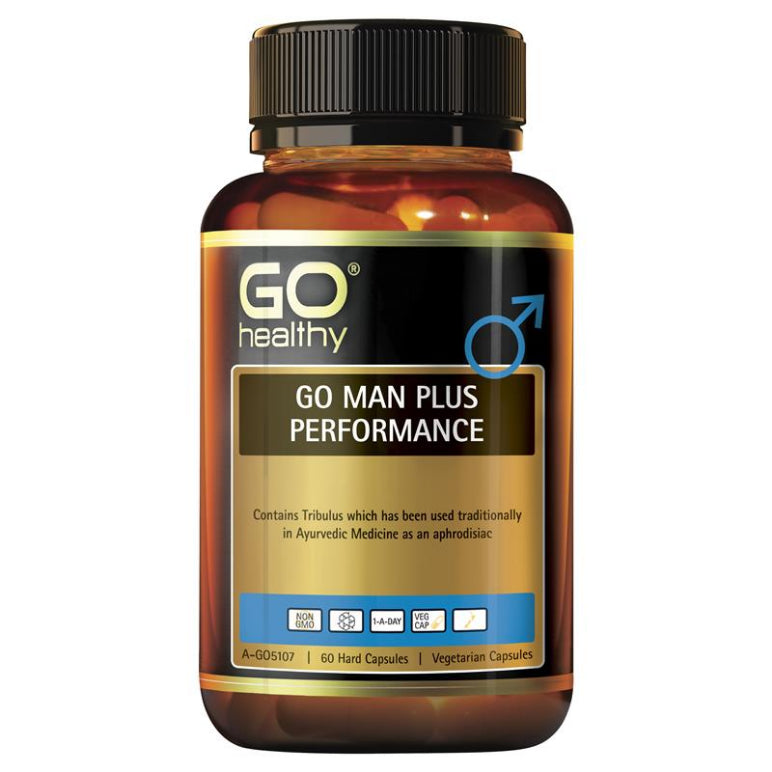 GO Healthy GO Man Plus Performance 60 Vege Capsules front image on Livehealthy HK imported from Australia