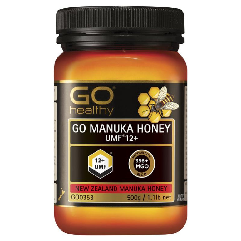 GO Healthy Manuka Honey UMF 12+ (MGO 350+) 500gm front image on Livehealthy HK imported from Australia