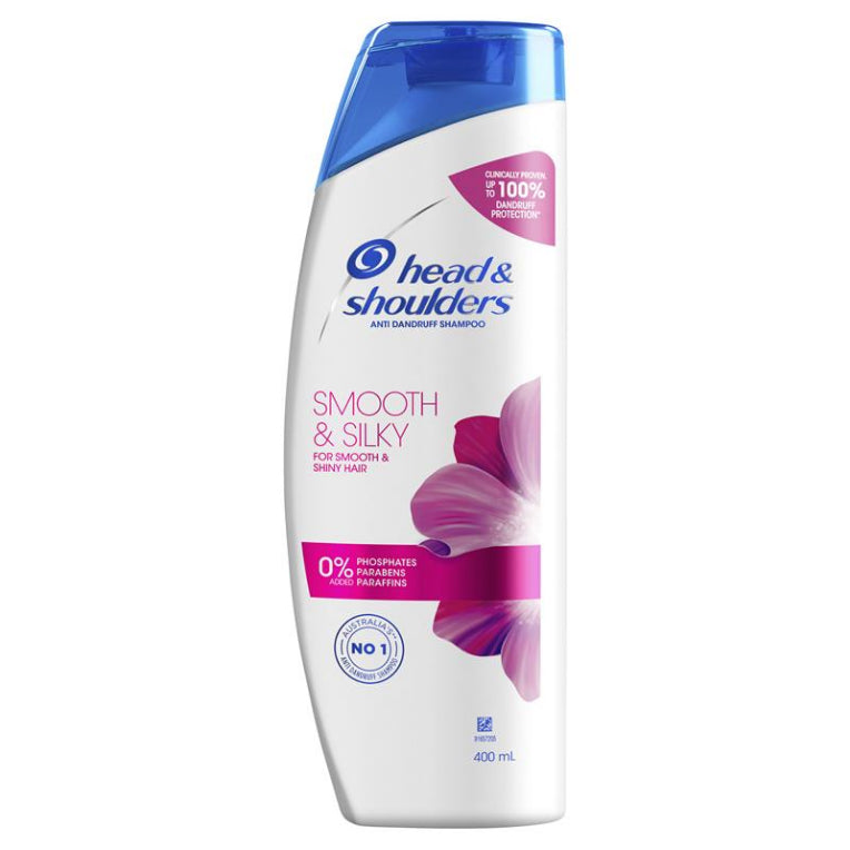 Head & Shoulders Smooth & Silky Anti-Dandruff Shampoo 400mL front image on Livehealthy HK imported from Australia