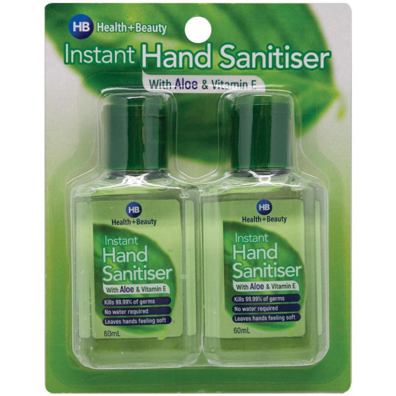 Health & Beauty Hand Sanitiser 60ml 2 Pack front image on Livehealthy HK imported from Australia