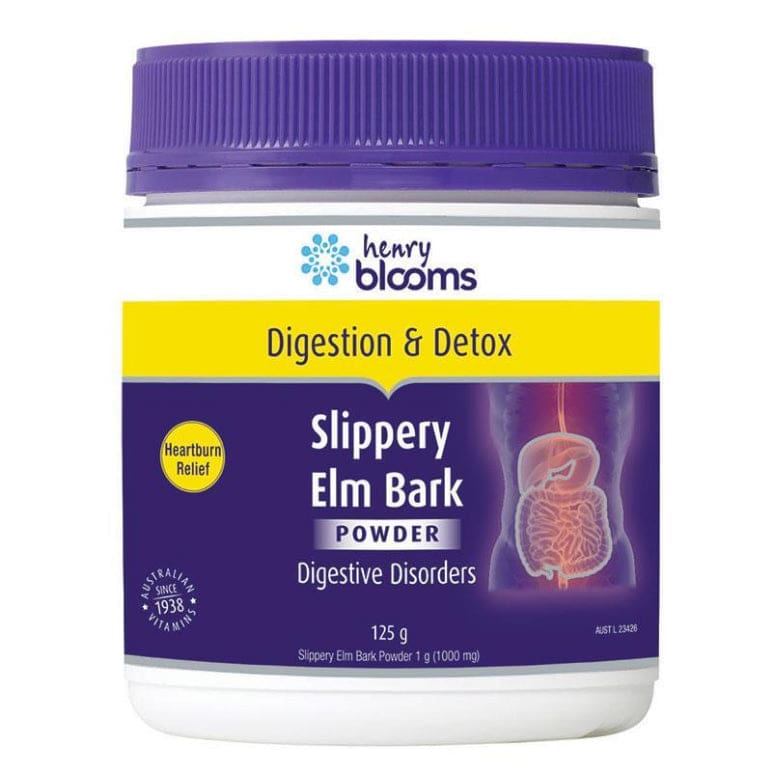 Henry Blooms Slippery Elm Bark Powder 125g front image on Livehealthy HK imported from Australia