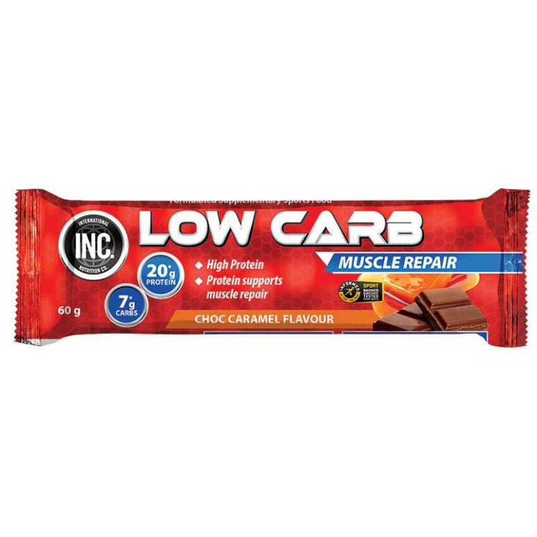 INC Low Carb Protein Bar Choc Caramel 60g front image on Livehealthy HK imported from Australia
