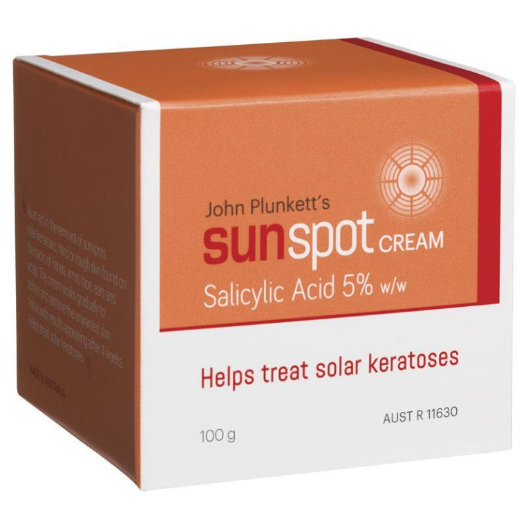 John Plunkett Sunspot Cream 100g front image on Livehealthy HK imported from Australia