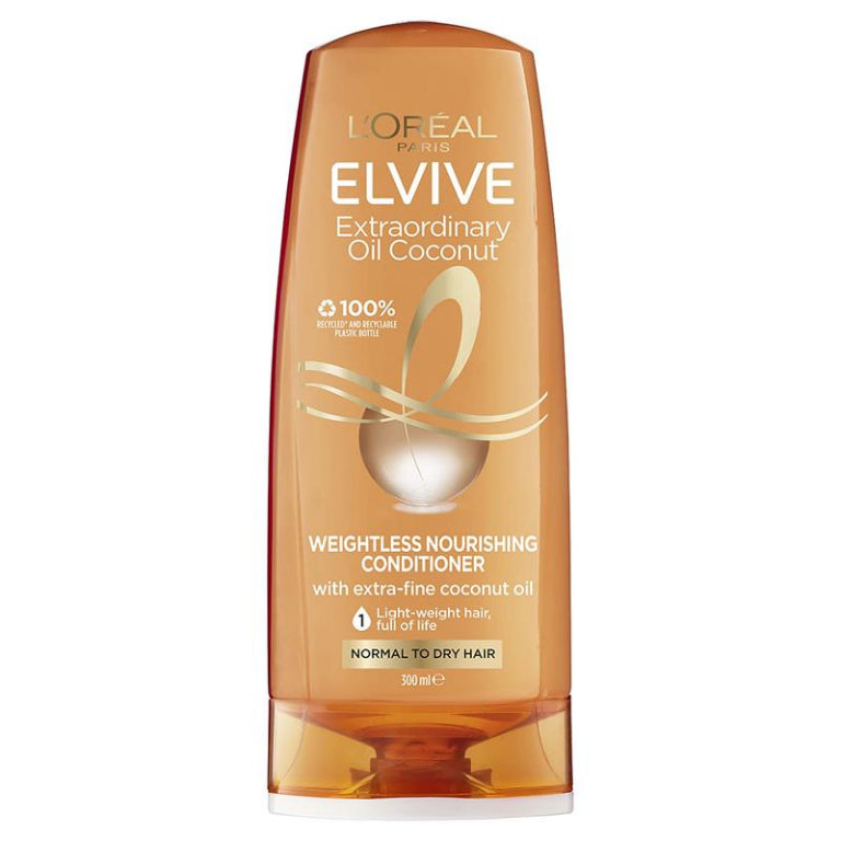 L'Oreal Paris Elvive Extraordinary Oil Coconut Conditioner 300ml front image on Livehealthy HK imported from Australia