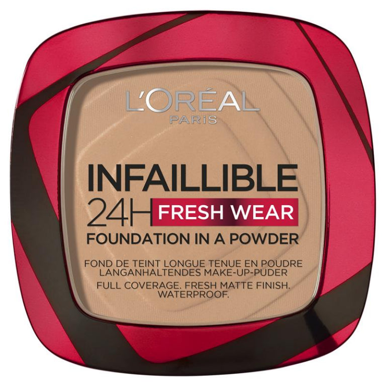 L'Oreal Paris Infallible 24 Hour Foundation in a Powder 220 Sand front image on Livehealthy HK imported from Australia