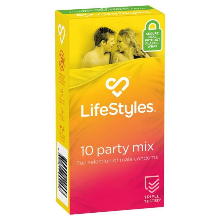 LifeStyles Condoms Party Mix 10 Pack front image on Livehealthy HK imported from Australia
