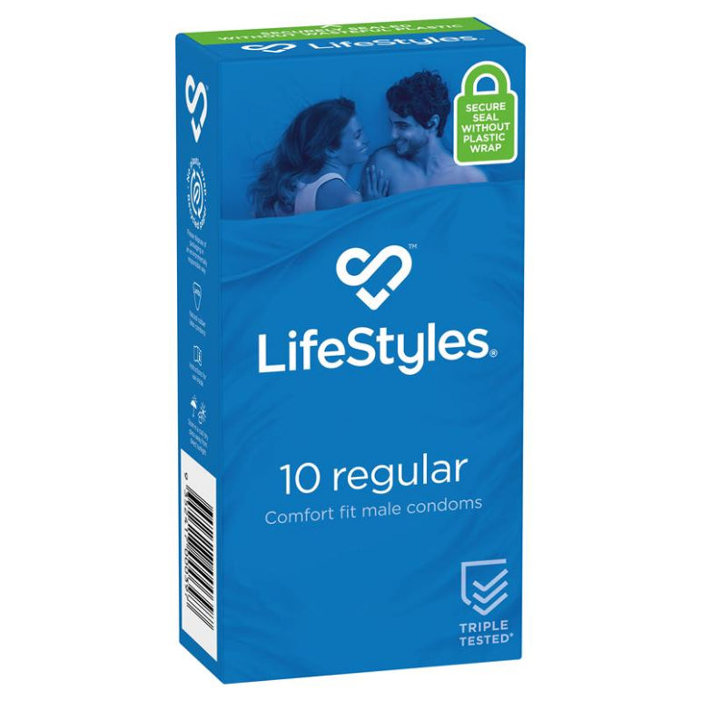 LifeStyles Condoms Regular 10 Pack front image on Livehealthy HK imported from Australia