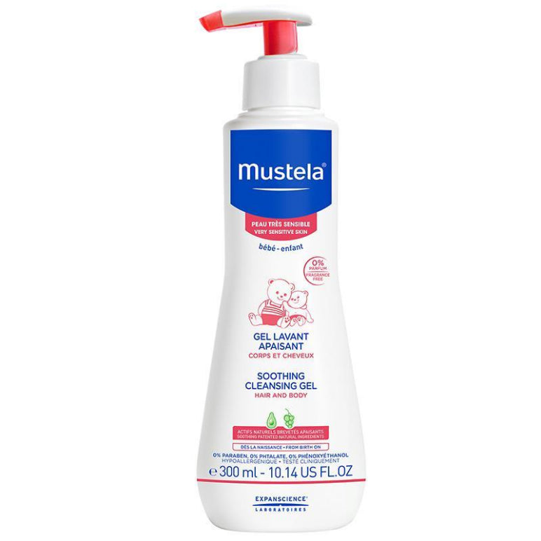 Mustela Soothing Cleansing Gel Fragrance Free 300ml front image on Livehealthy HK imported from Australia