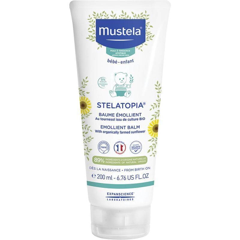 Mustela Stelatopia Emollient Balm 200ml front image on Livehealthy HK imported from Australia
