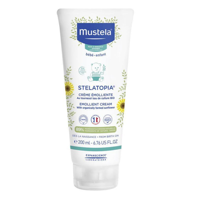 Mustela Stelatopia Emollient Cream 200ml front image on Livehealthy HK imported from Australia