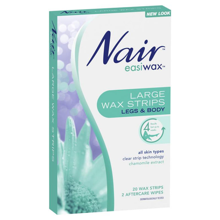 Nair Easiwax Wax Strips 20 Large front image on Livehealthy HK imported from Australia