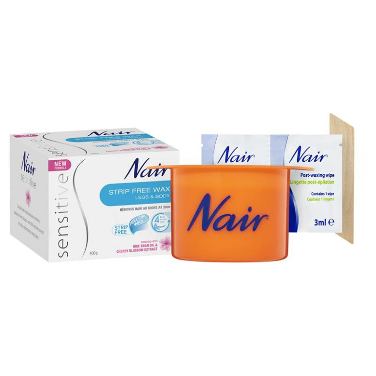 Nair Sensitive Strip Free Wax 400g front image on Livehealthy HK imported from Australia
