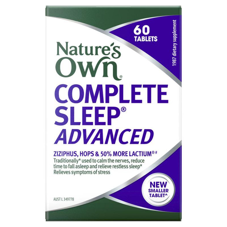 Nature's Own Complete Sleep Advanced for Stress Relief 60 Tablets front image on Livehealthy HK imported from Australia